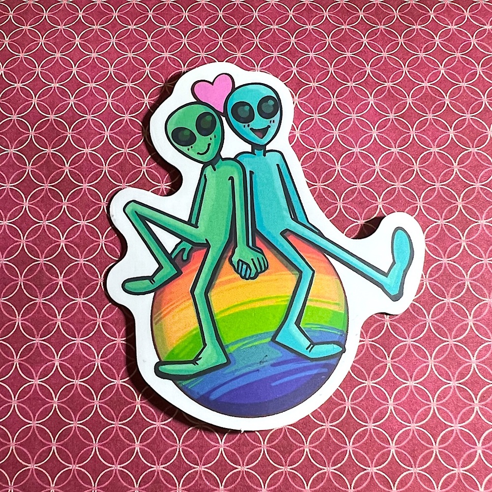 Fluid Alien ET EBE Traveler Star Person Space People Single Decor Sticker